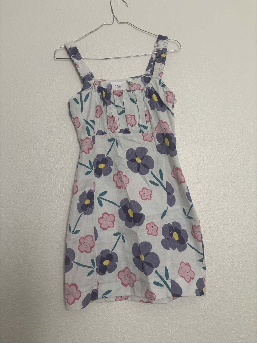 ASOS White Mini Dress with Pink & Purple Floral Print - Picture 2 of 3